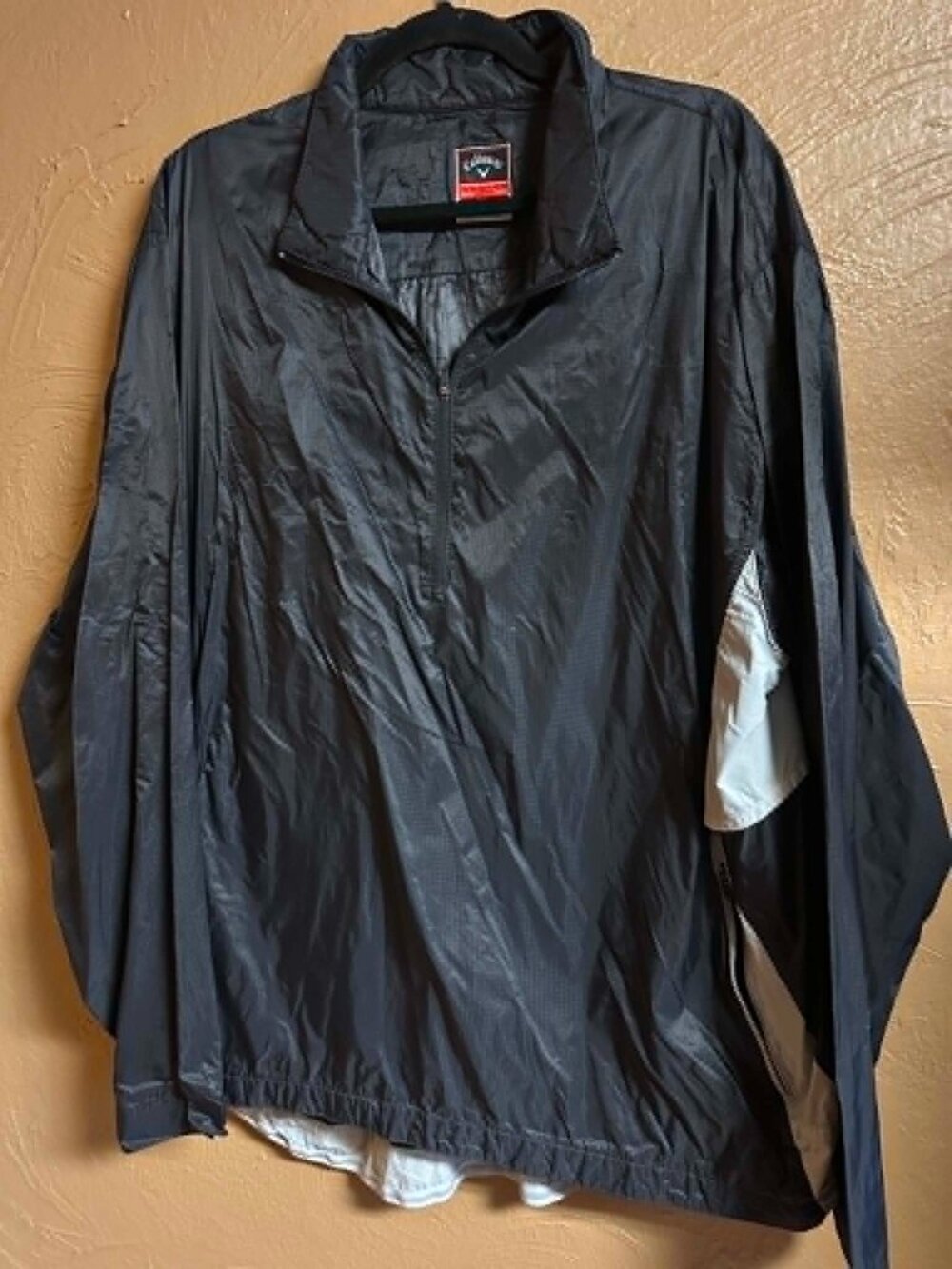 Callaway Weather Series Mens 1/4 Zip Windbreaker Size (2XL) Black Nylon #188